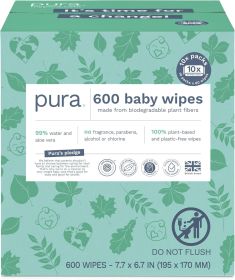 Natural Sensitive Baby Wipes, 99% Water, Unscented & Hypoallergenic, Suitable for Sensitive & Eczema-prone Skin, Hypoallergenic