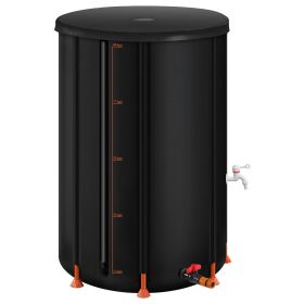 Collapsible Rain Barrel, 100 Gallon Portable Rain Water Collection Barrel, 1000D PVC Rainwater Collection System