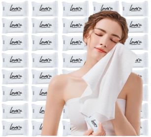Premium Disposable Washcloths for travel, 40pcs Portable Disposable Pure Cotton Compressed Towels for Face Hand Washing, Thick Large, Reusable Co
