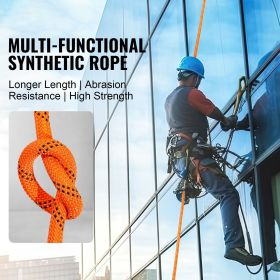 Dual Twisted Polyester Cord, 1/2 inch by 120 feet, 48-Strand, 8000 LBS Tensile Strength, Multi-Use Outdoor Rope for Arborist Activities, Hiking