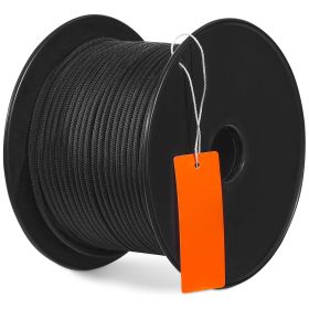 Braided Nylon Cord, 3/16 inch by 250 feet, 32-Strand Design, 720 LBS Tensile Strength, Multi-Purpose Black Rope for Outdoor, Tree Work, Hiking