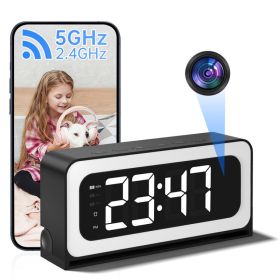 3MP Black Color Wireless Wifi Alarm Clock Camera Video Recording Home Baby Monitor (Option: 4MP-Black)